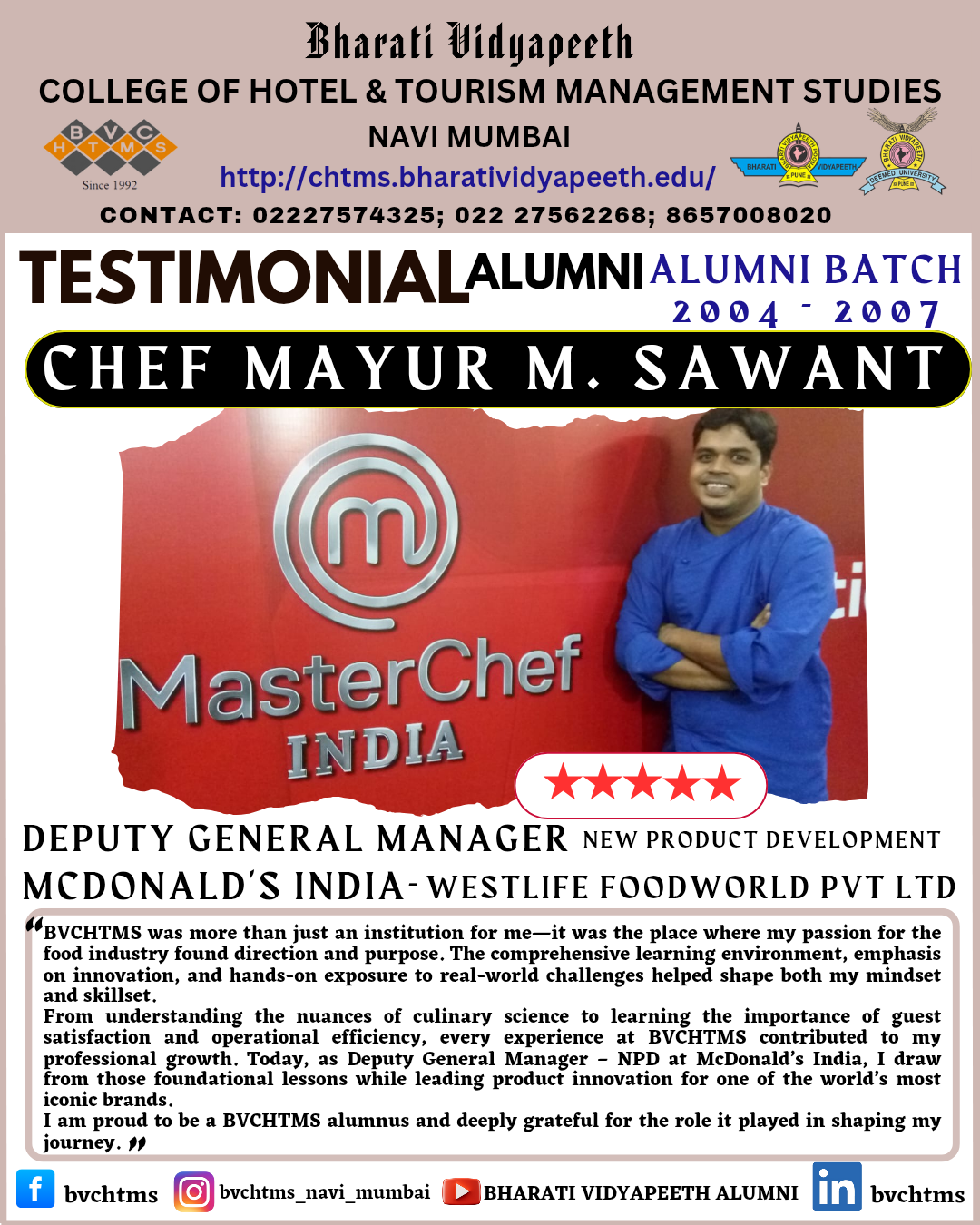 Alumni Testimonial Alumni Testimonial